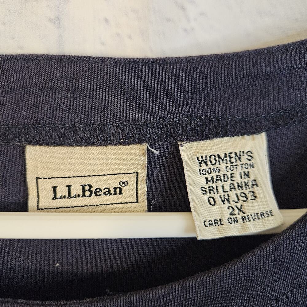 L.L. Bean Midi Dress Blue Size 2x Elastic Waist Comfy - Picture 4 of 4
